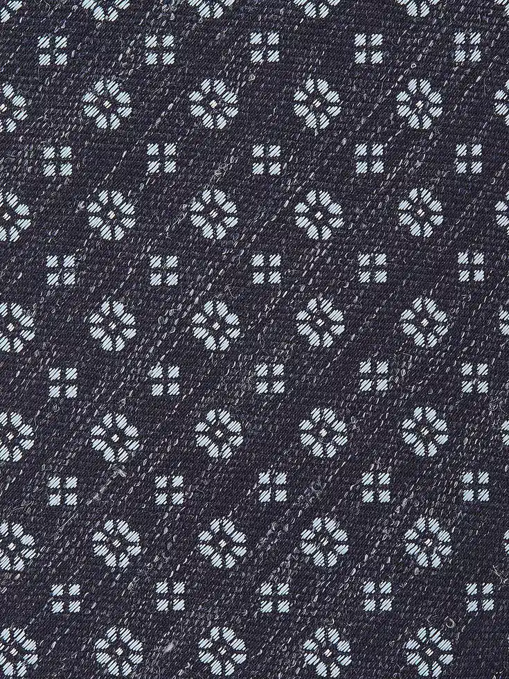 Cravatta in seta e lino blu navy