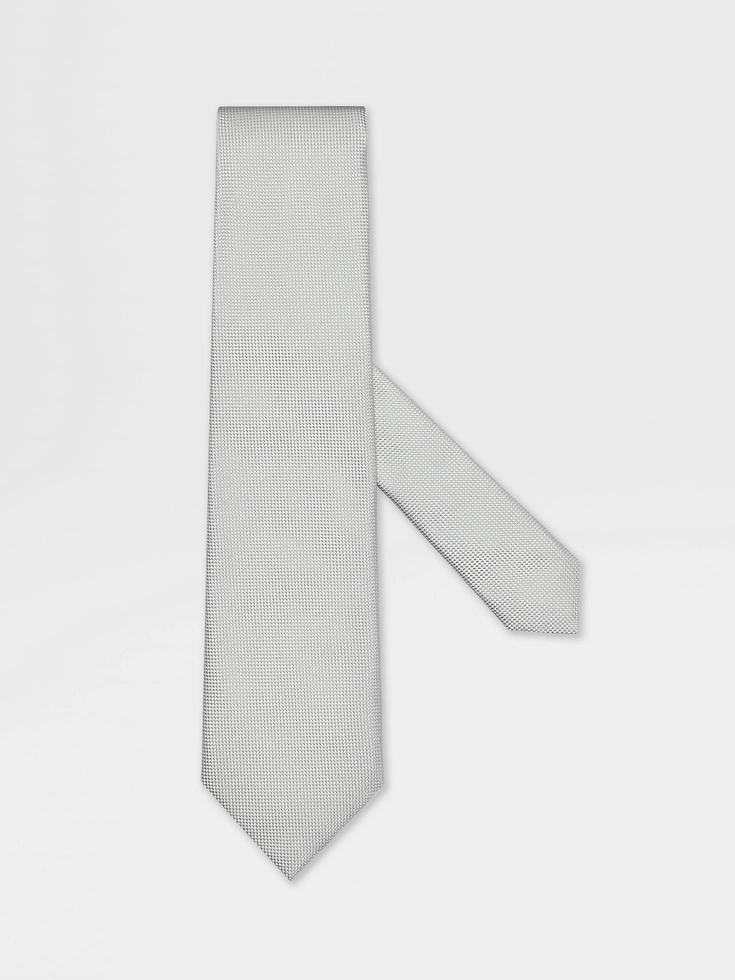 Cravatta in seta grigio chiaro