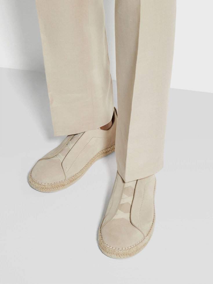 Espadrillas Triple Stitch™ in pelle scamosciata bianco sporco