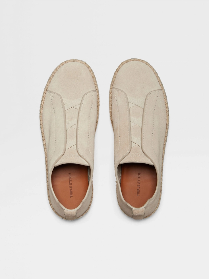 Espadrillas Triple Stitch™ in pelle scamosciata bianco sporco Espadrillas Triple Stitch™ in pelle scamosciata bianco sporco