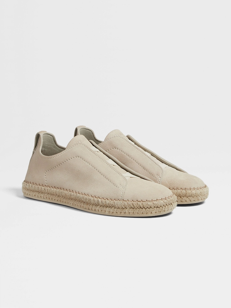 Espadrillas Triple Stitch™ in pelle scamosciata bianco sporco
