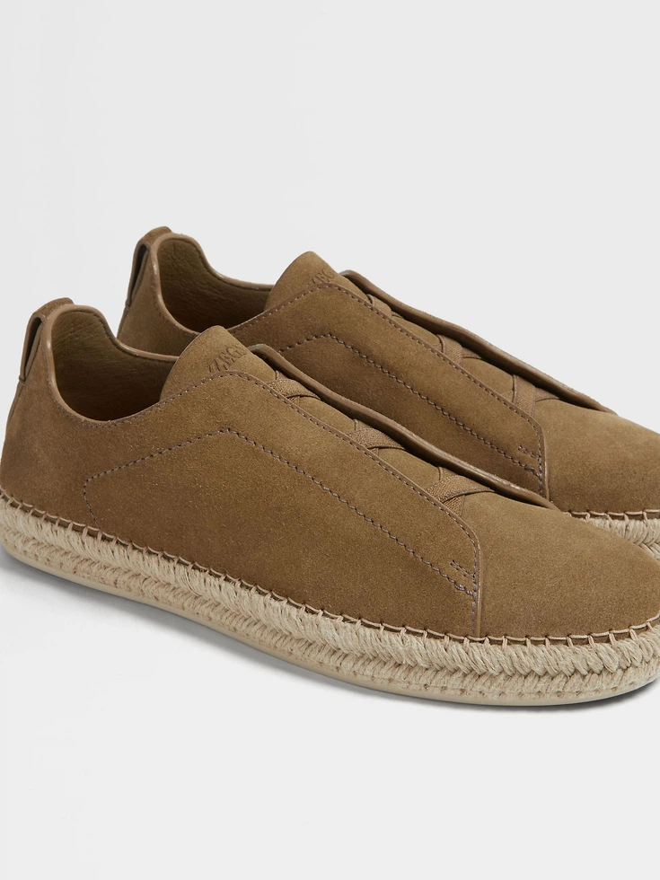 Espadrillas Triple Stitch™ in pelle scamosciata verde oliva Espadrillas Triple Stitch™ in pelle scamosciata verde oliva