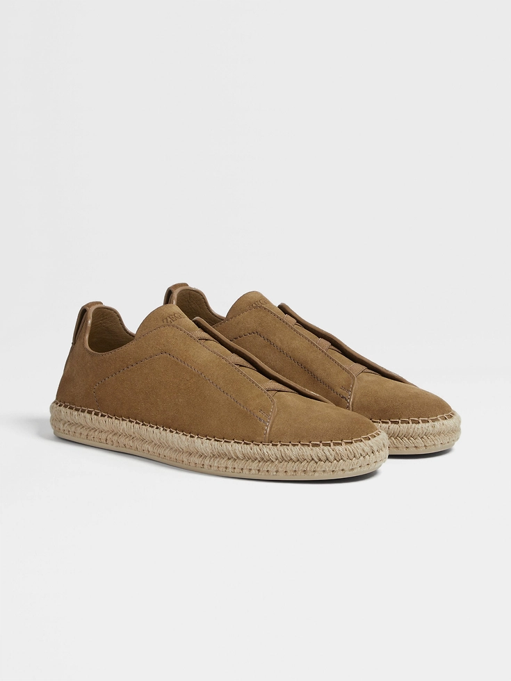 Espadrillas Triple Stitch™ in pelle scamosciata verde oliva