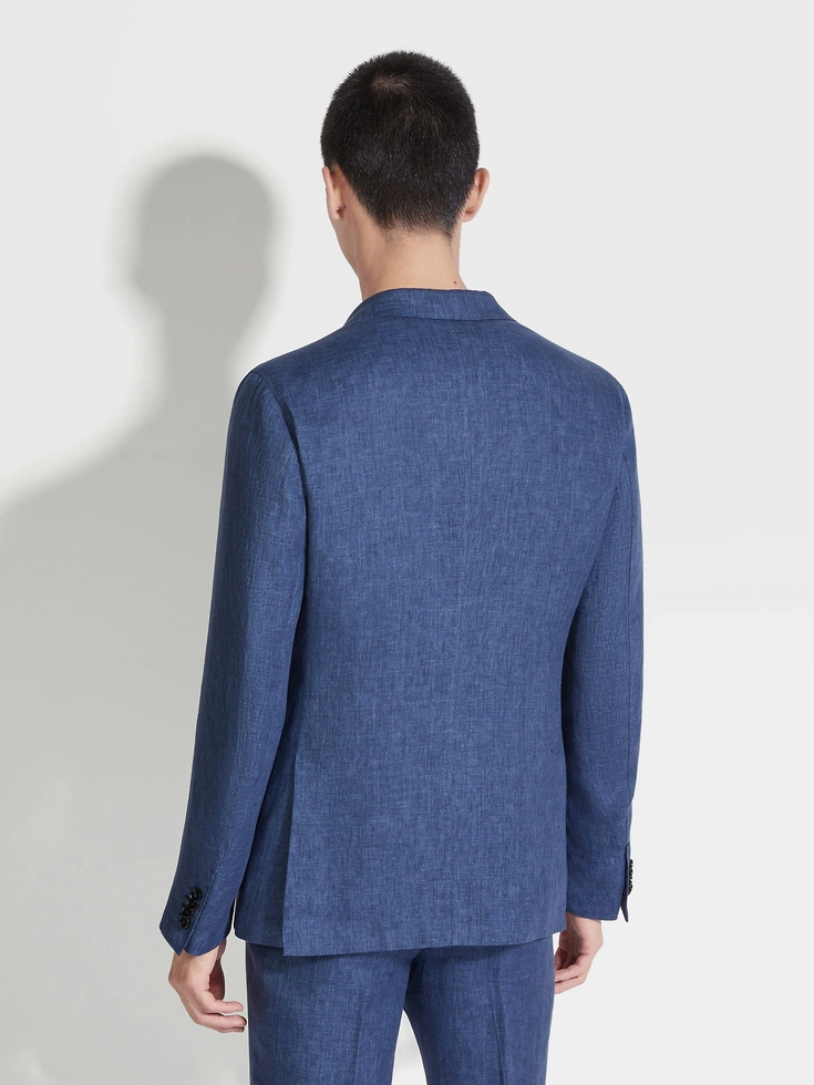 Giacca Camicia Oasi Lino Blu Avio Giacca Camicia Oasi Lino Blu Avio