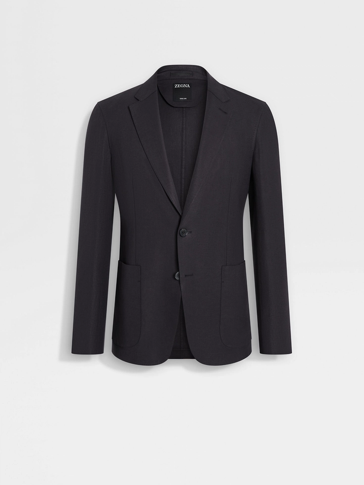 Giacca camicia Oasi Lino Blu Navy
