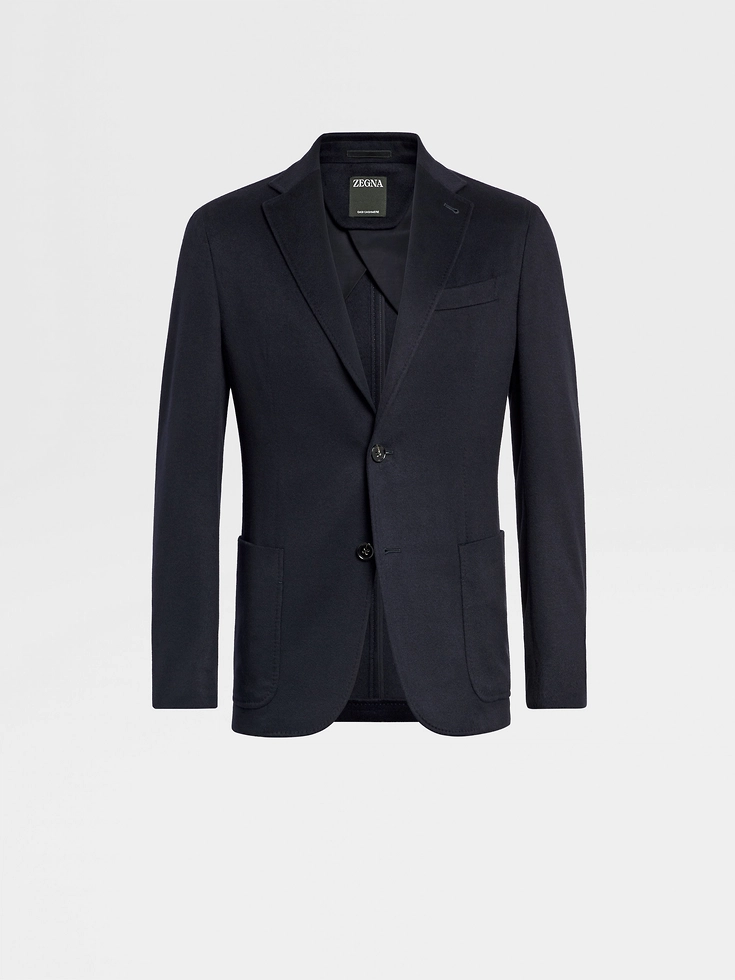 Giacca-camicia in cashmere Oasi blu navy