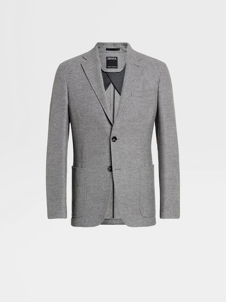 Giacca-camicia in cashmere Trofeo™ grigio melange