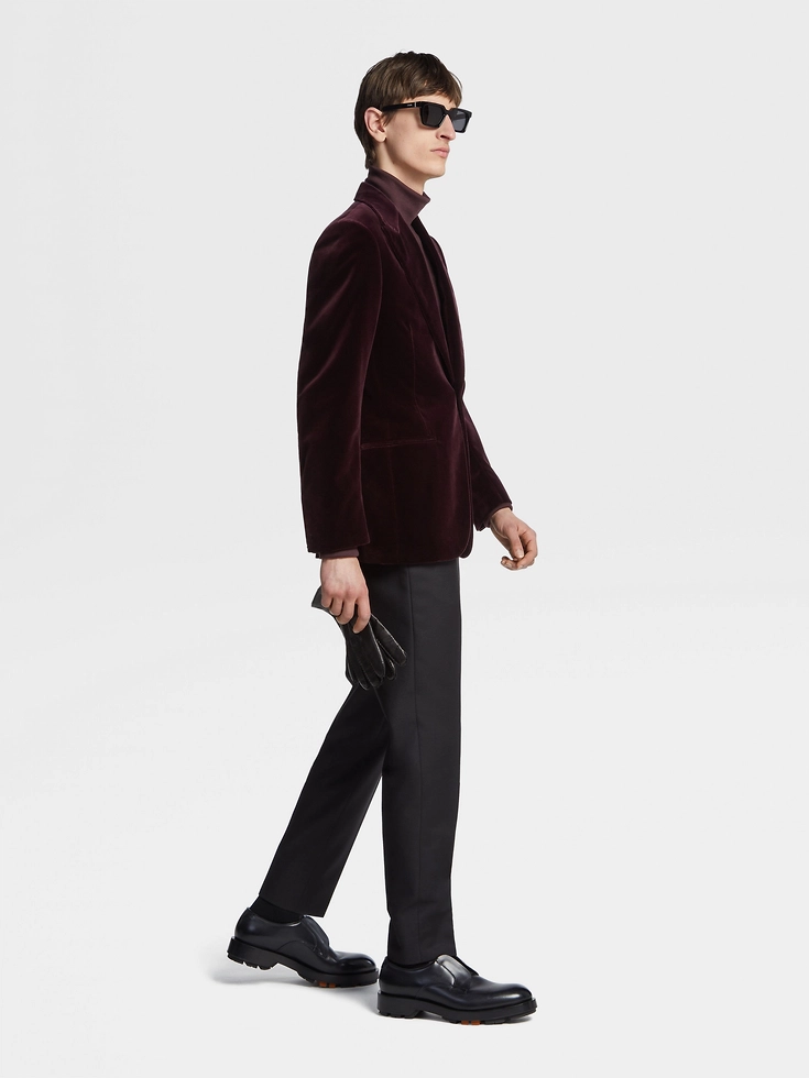 Giacca da sera in cotone bordeaux scuro