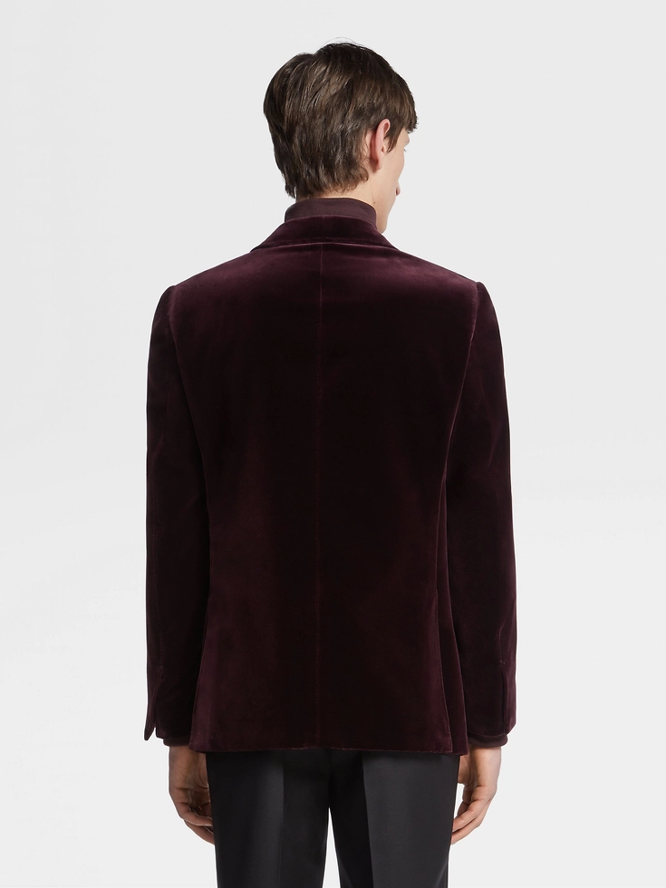 Giacca da sera in cotone bordeaux scuro Giacca da sera in cotone bordeaux scuro
