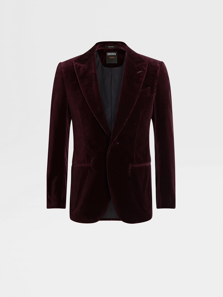 Giacca da sera in cotone bordeaux scuro