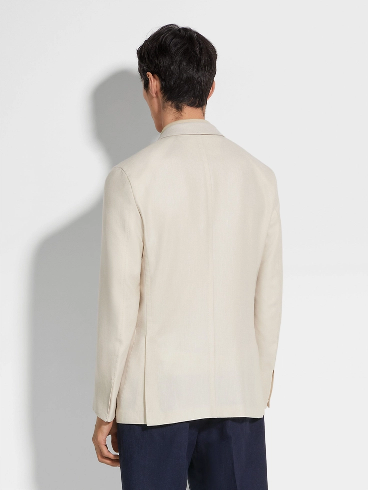 Giacca in cashmere, seta e lino bianco sporco Giacca in cashmere, seta e lino bianco sporco