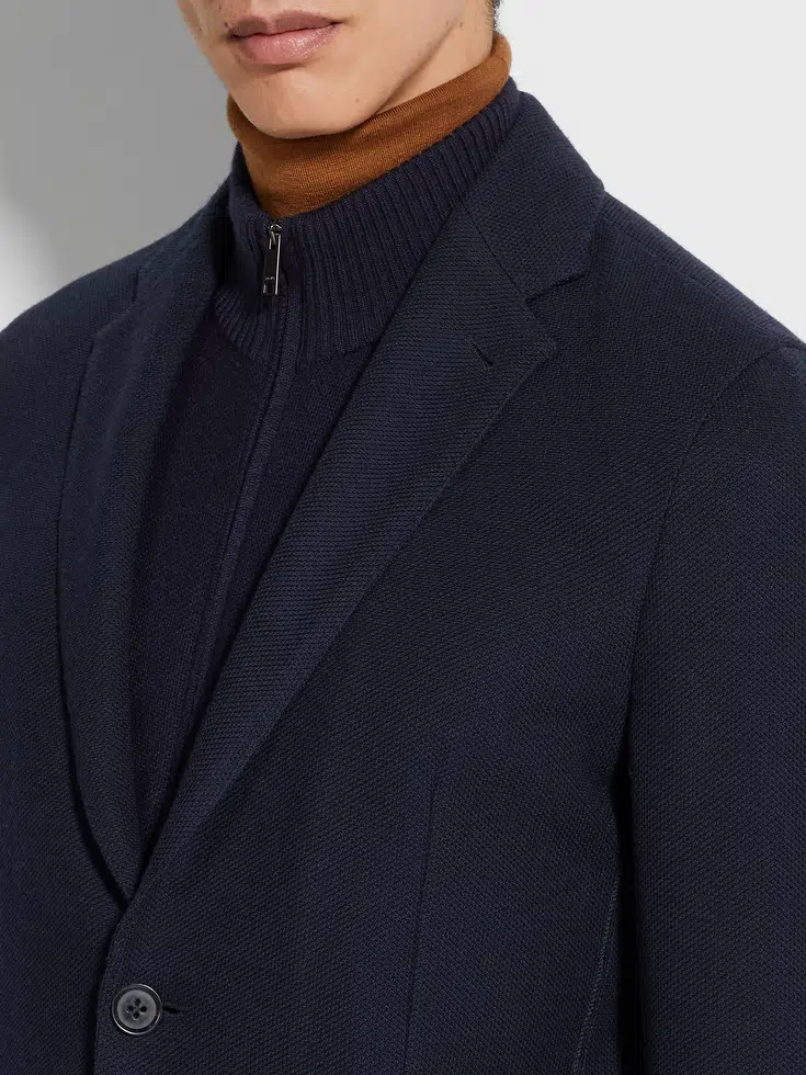 Giacca in jersey ad alte prestazioni blu navy Giacca in jersey ad alte prestazioni blu navy