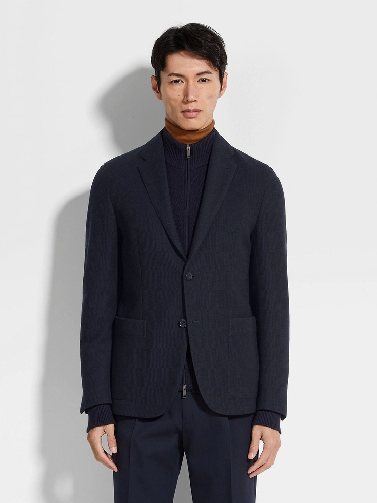 Giacca in jersey ad alte prestazioni blu navy Giacca in jersey ad alte prestazioni blu navy