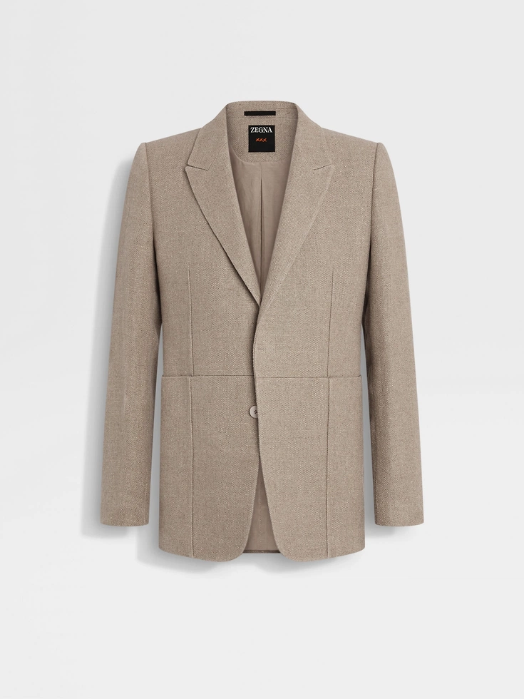 Giacca in lino beige mélange