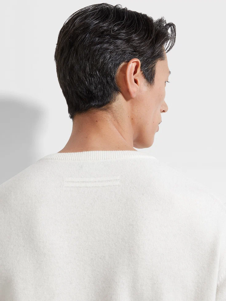 Girocollo Oasi Cashmere Bianco Mélange