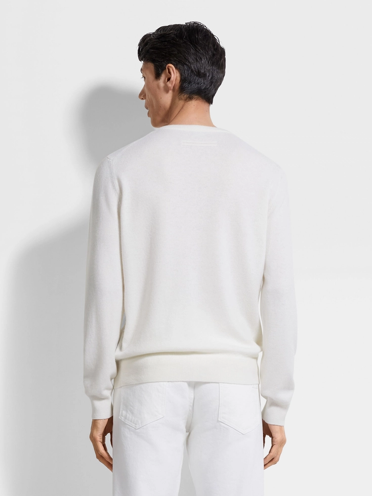 Girocollo Oasi Cashmere Bianco Mélange Girocollo Oasi Cashmere Bianco Mélange