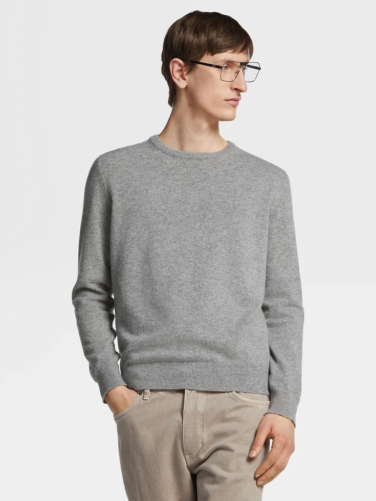Girocollo Oasi Cashmere Grigio Mélange Girocollo Oasi Cashmere Grigio Mélange