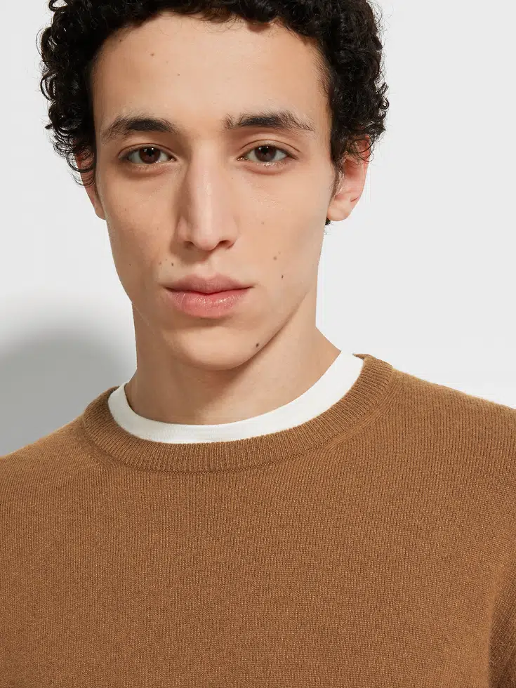 Girocollo in cashmere Oasi Dark Foliage Mélange
