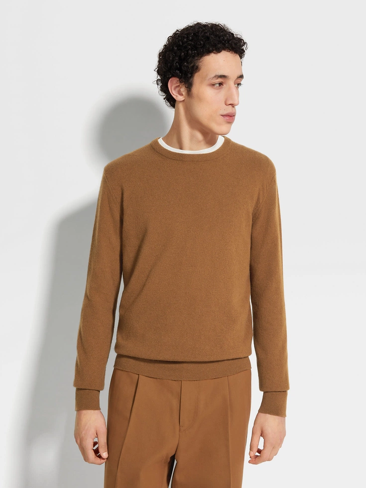 Girocollo in cashmere Oasi Dark Foliage Mélange Girocollo in cashmere Oasi Dark Foliage Mélange