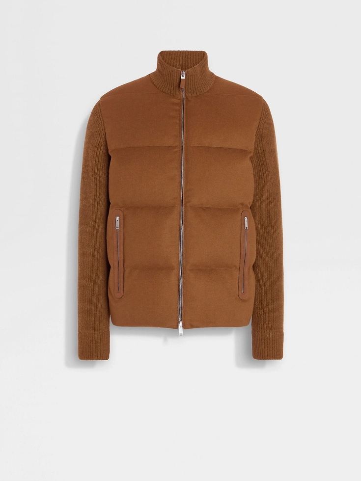 Giubbotto con cerniera intera in cashmere Oasi Dark Foliage