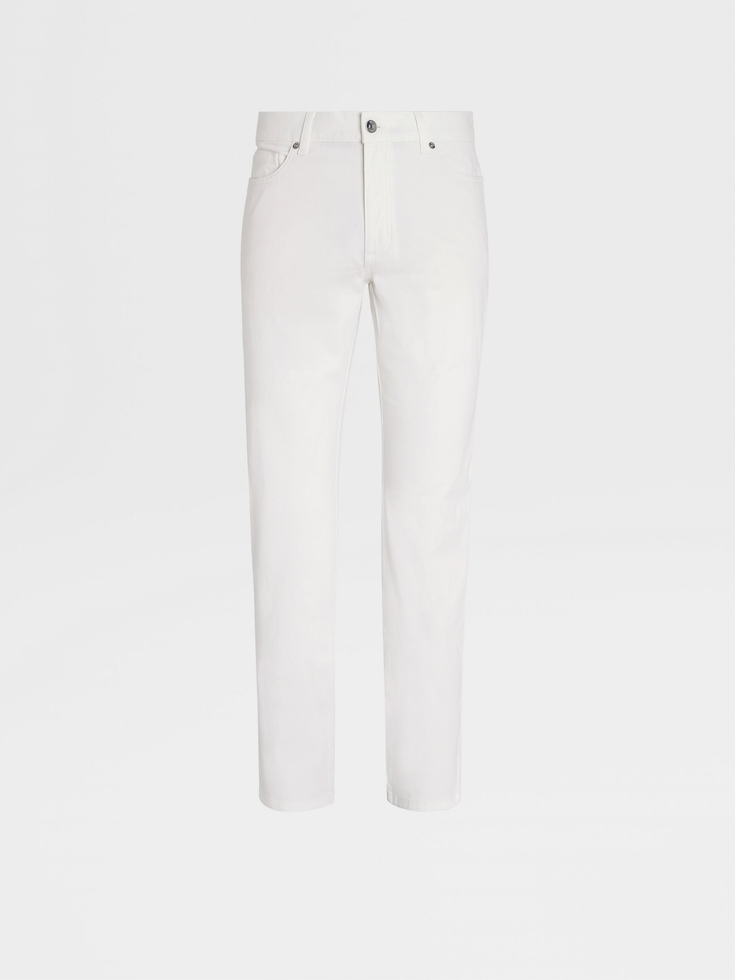 Jeans Roccia in cotone elasticizzato bianco