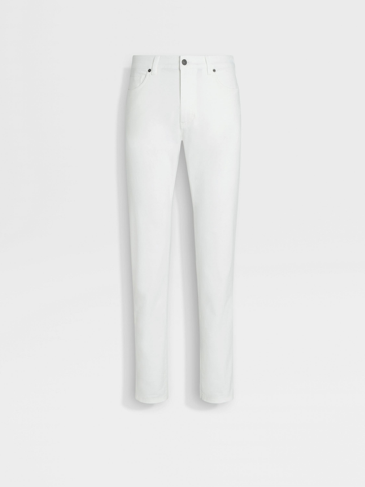 Jeans Roccia in cotone elasticizzato bianco