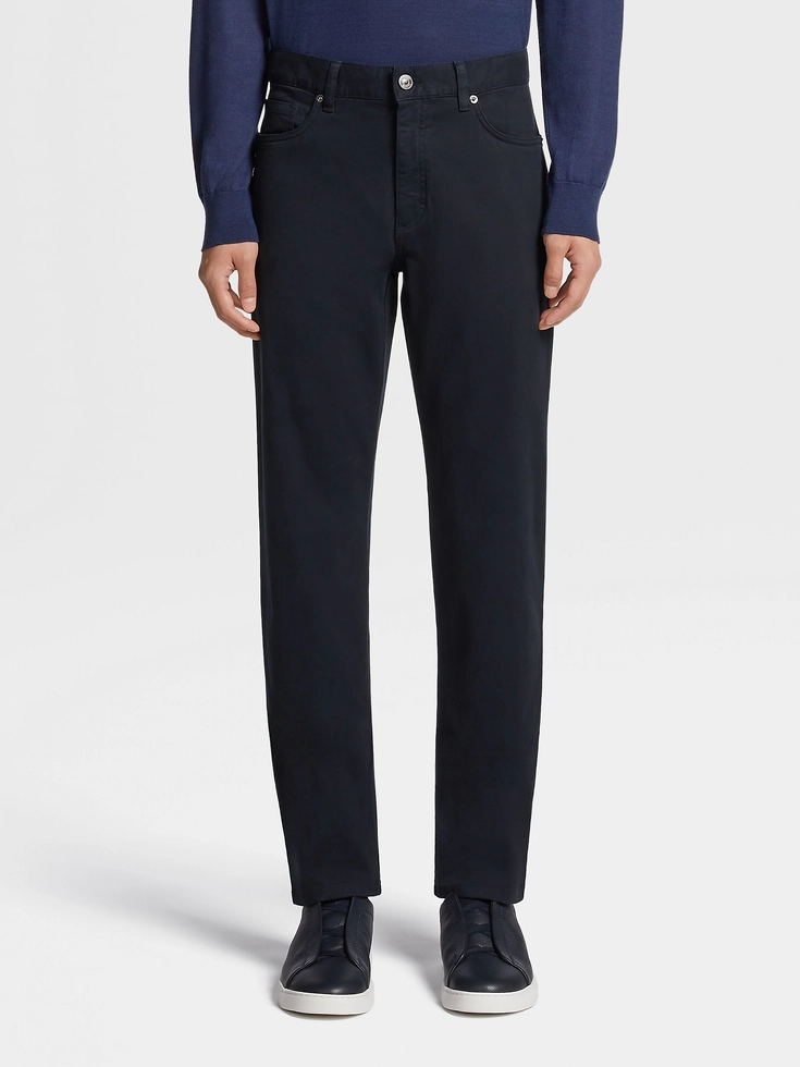 Jeans Roccia in cotone elasticizzato blu navy