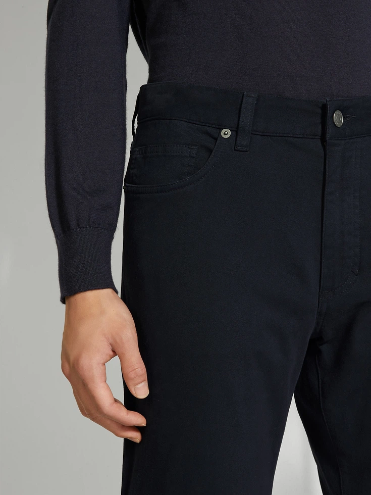 Jeans Roccia in cotone elasticizzato blu navy
