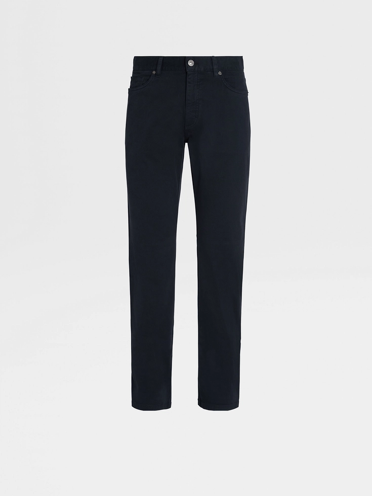 Jeans Roccia in cotone elasticizzato blu navy