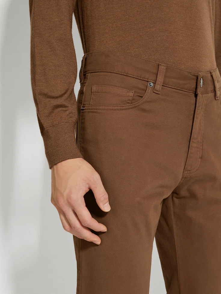 Jeans Roccia in cotone elasticizzato con fogliame scuro