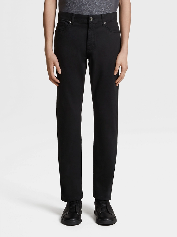 Jeans Roccia in cotone elasticizzato nero