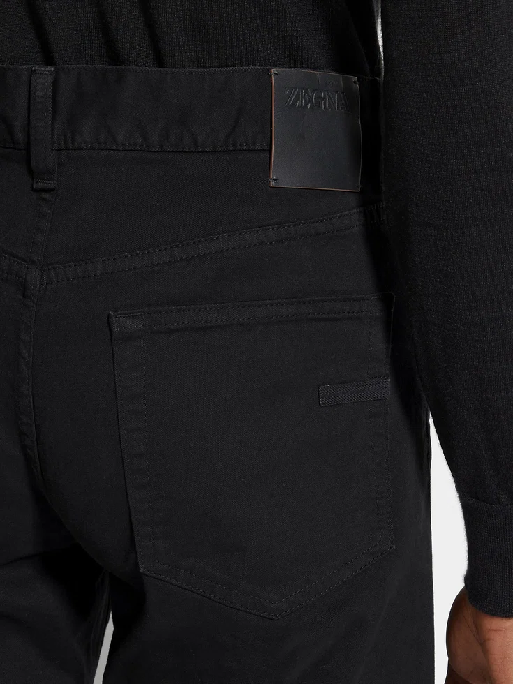 Jeans Roccia in cotone elasticizzato nero