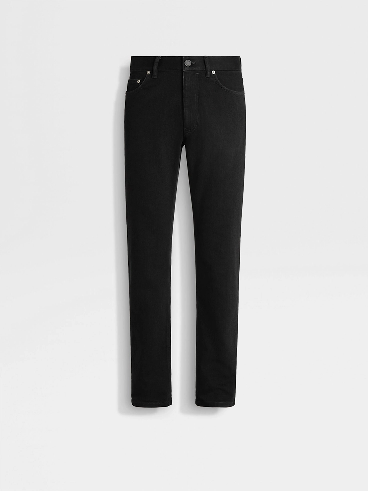 Jeans Roccia in cotone elasticizzato nero lavato con risciacquo
