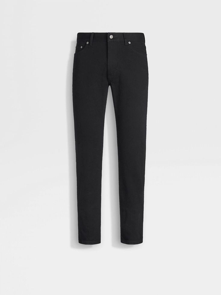 Jeans Roccia in cotone elasticizzato nero risciacquato