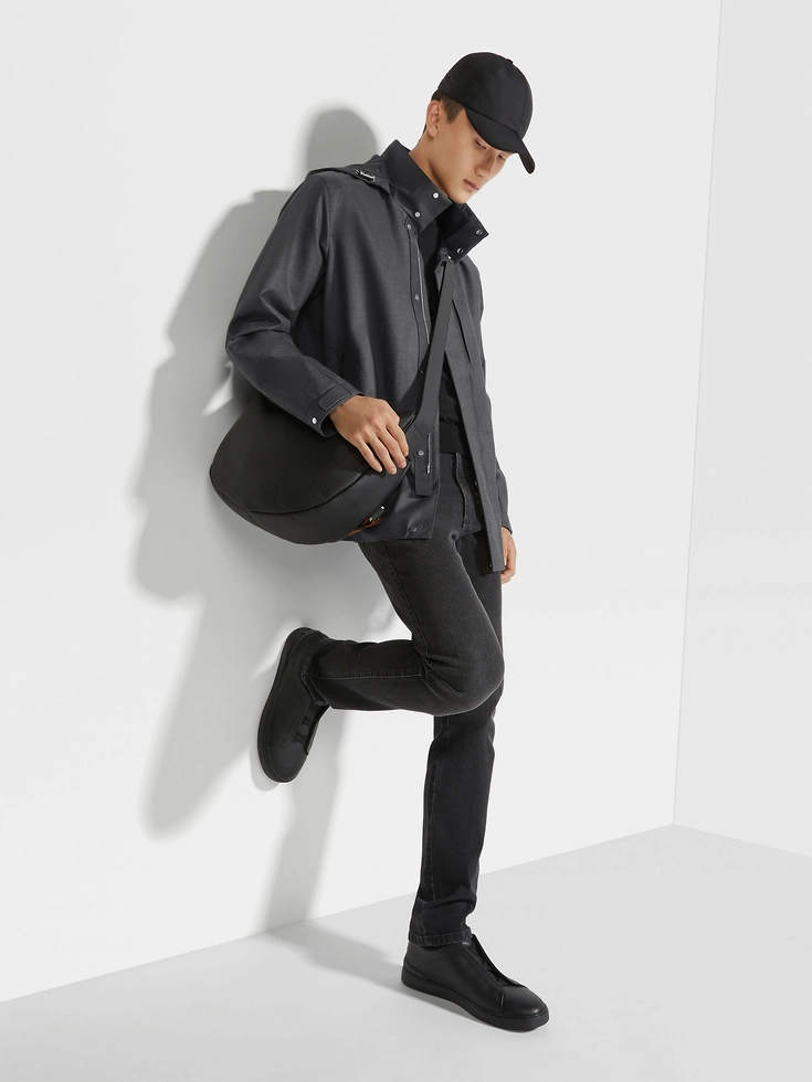 Jeans Roccia in cotone elasticizzato stone-washed grigio scuro Jeans Roccia in cotone elasticizzato stone-washed grigio scuro