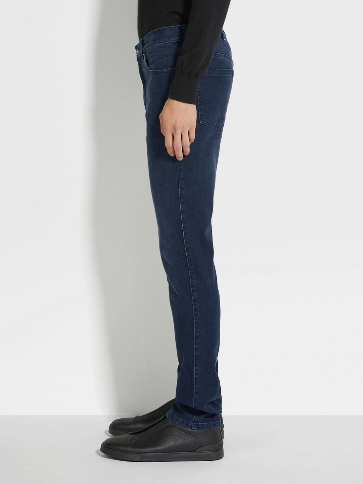 Jeans Roccia in cotone elasticizzato stone-washed grigio scuro Jeans Roccia in cotone elasticizzato stone-washed grigio scuro