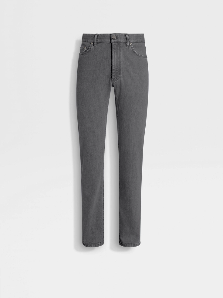 Jeans Roccia in cotone elasticizzato stone-washed grigio