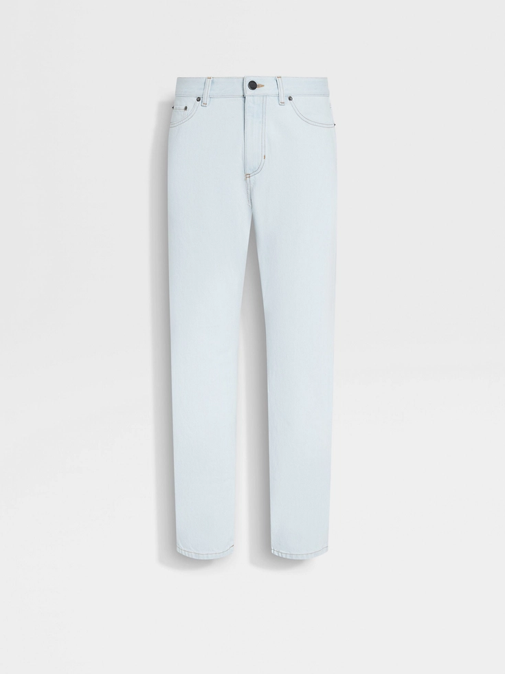 Jeans Roccia in cotone sbiancato azzurro chiaro