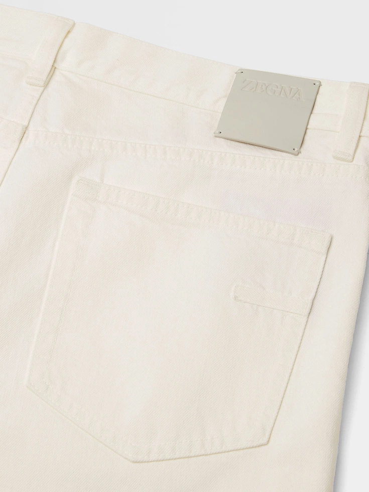 Jeans Roccia in cotone stone-washed bianco Jeans Roccia in cotone stone-washed bianco