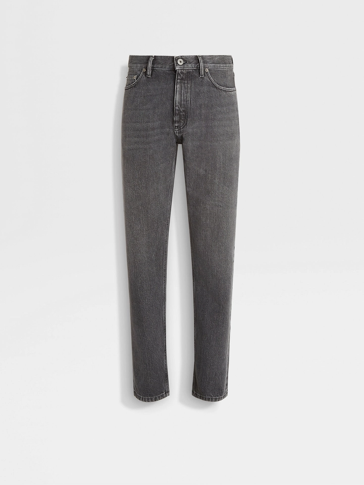 Jeans Roccia in cotone stone-washed blu