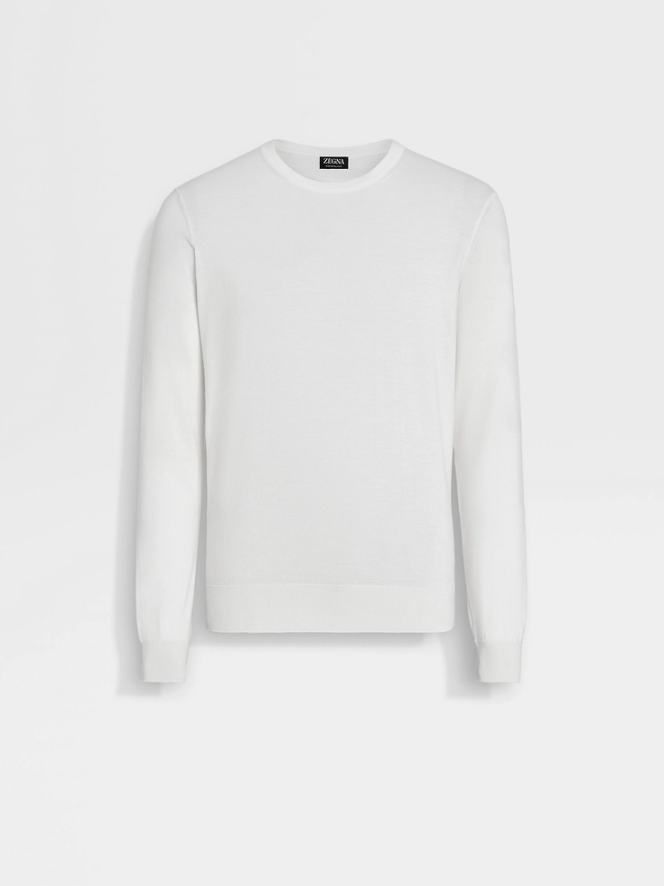 Maglia girocollo Cashseta bianco mélange