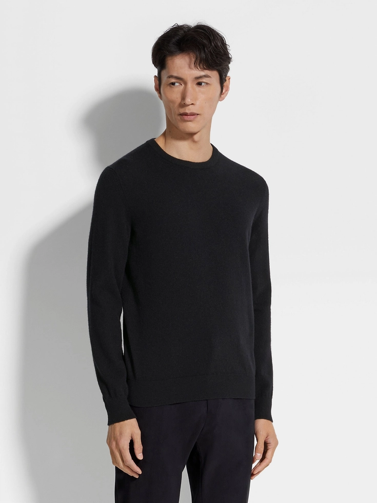 Maglia girocollo in cashmere Black Oasi Maglia girocollo in cashmere Black Oasi