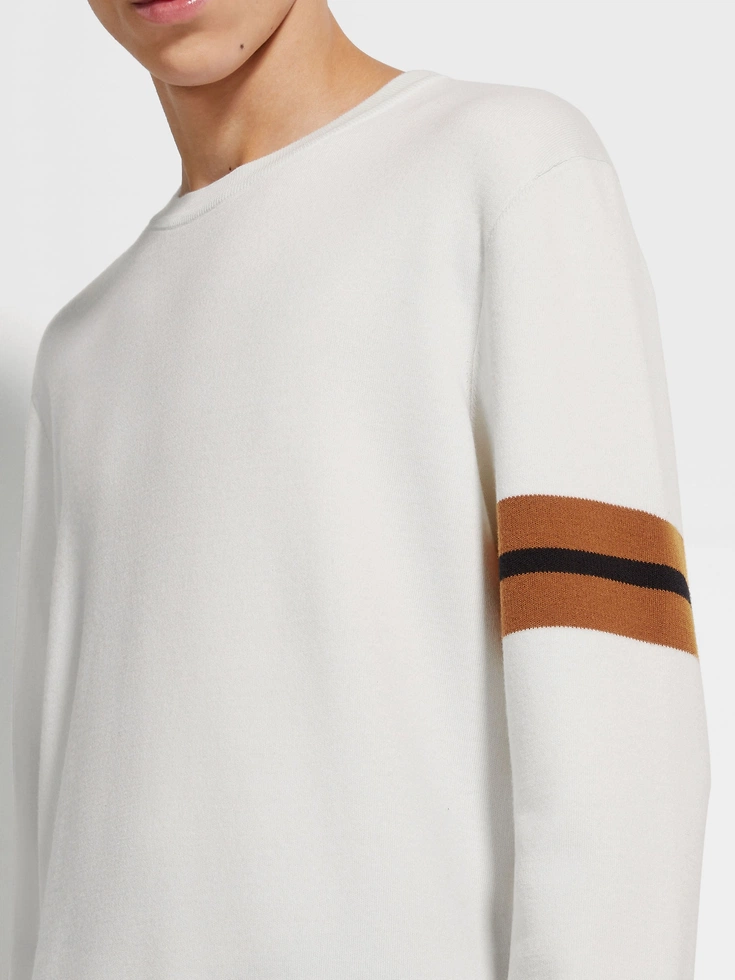 Maglia girocollo in lana ad alte prestazioni™ bianca