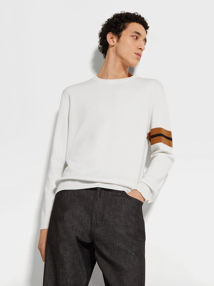 Maglia girocollo in lana ad alte prestazioni™ bianca Maglia girocollo in lana ad alte prestazioni™ bianca