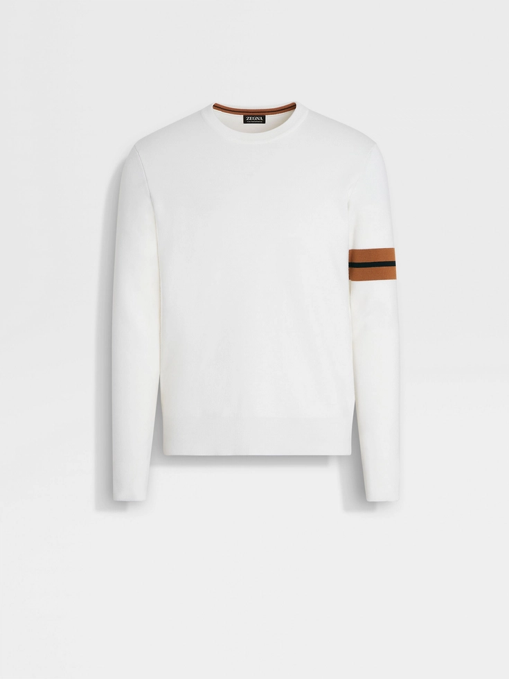 Maglia girocollo in lana ad alte prestazioni™ bianca