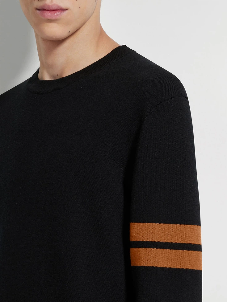 Maglia girocollo in lana ad alte prestazioni™ nera
