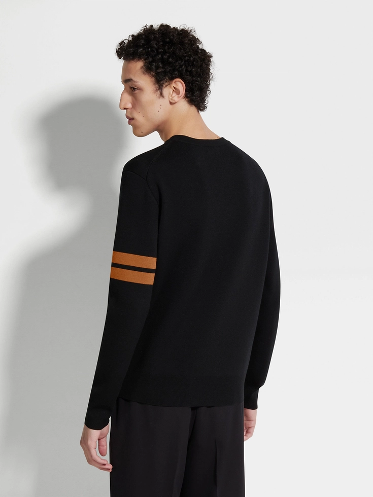 Maglia girocollo in lana ad alte prestazioni™ nera Maglia girocollo in lana ad alte prestazioni™ nera