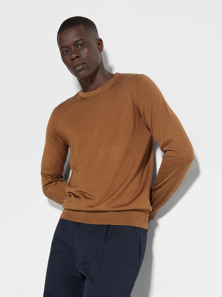 Maglione girocollo Cashseta Dark Foliage Mélange Maglione girocollo Cashseta Dark Foliage Mélange