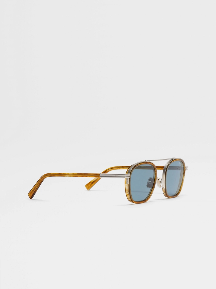 Occhiali da sole Orizzonte I in acetato e metallo color marrone chiaro Havana trasparente Occhiali da sole Orizzonte I in acetato e metallo color marrone chiaro Havana trasparente