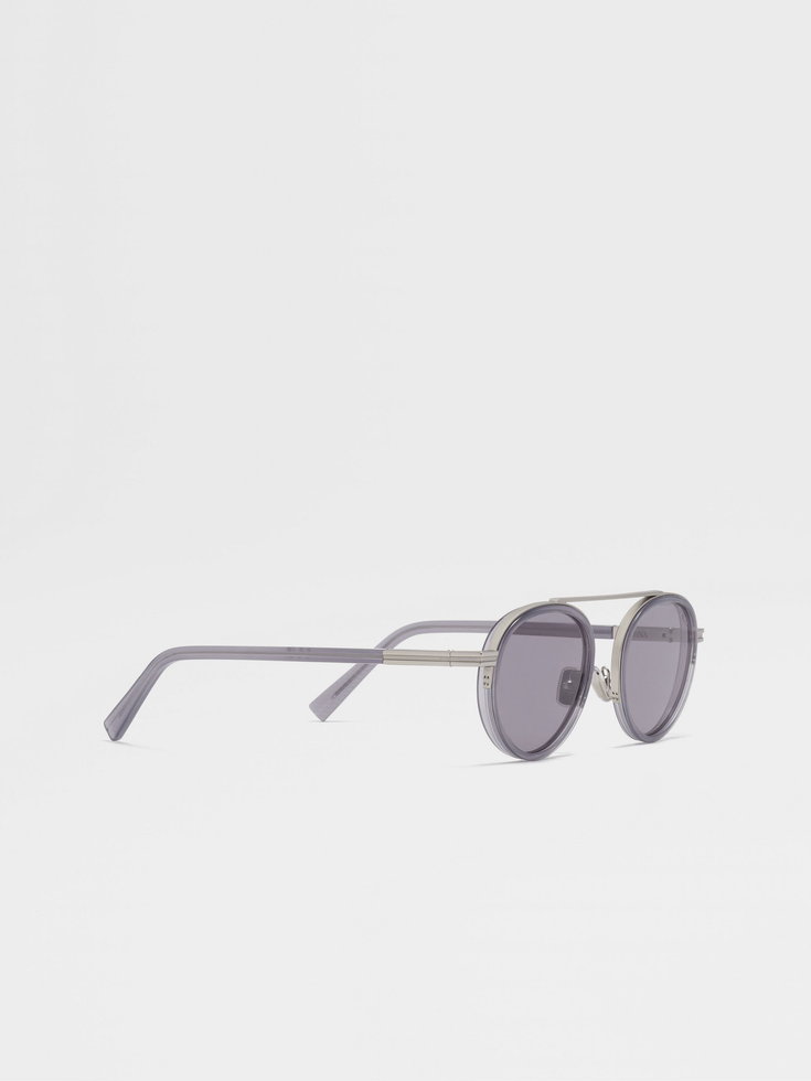 Occhiali da sole Orizzonte II in acetato e metallo grigio Occhiali da sole Orizzonte II in acetato e metallo grigio